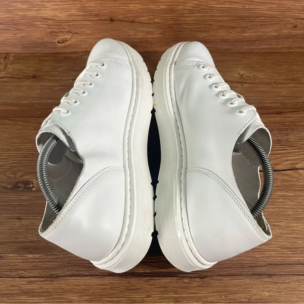 Men's White Leather Low-Top Sneakers